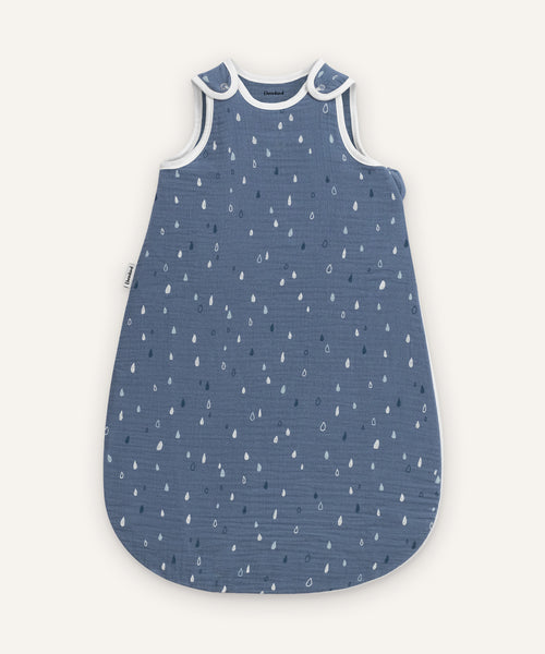 Musselin-Babyschlafsack 0.5 TOG in Jeansblau.