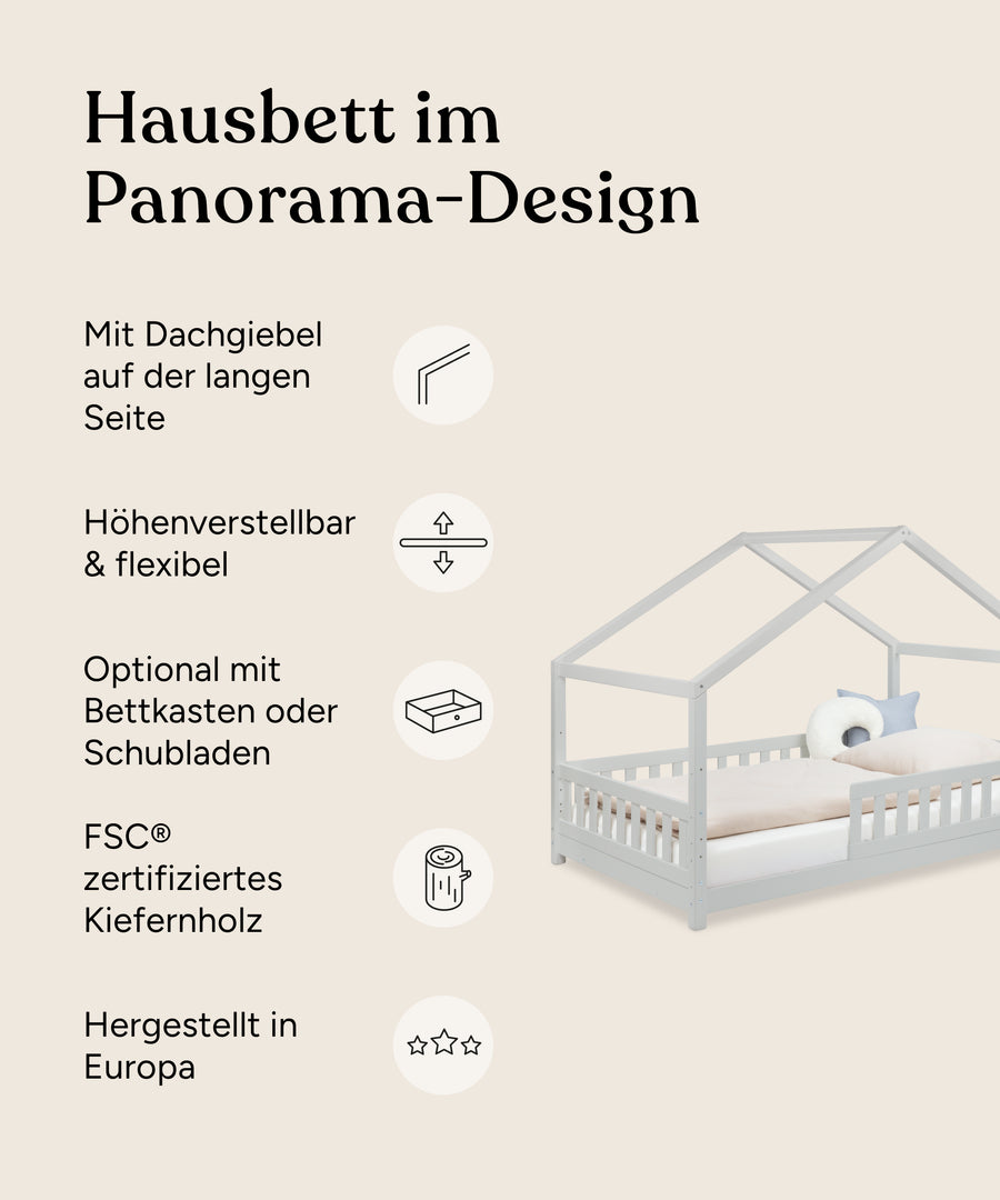 Panorama Hausbett Lille  |  Kiefer Hellgrau