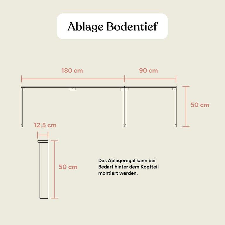 Familienbett Ablage | Kiefer Transparent | 200x180 cm