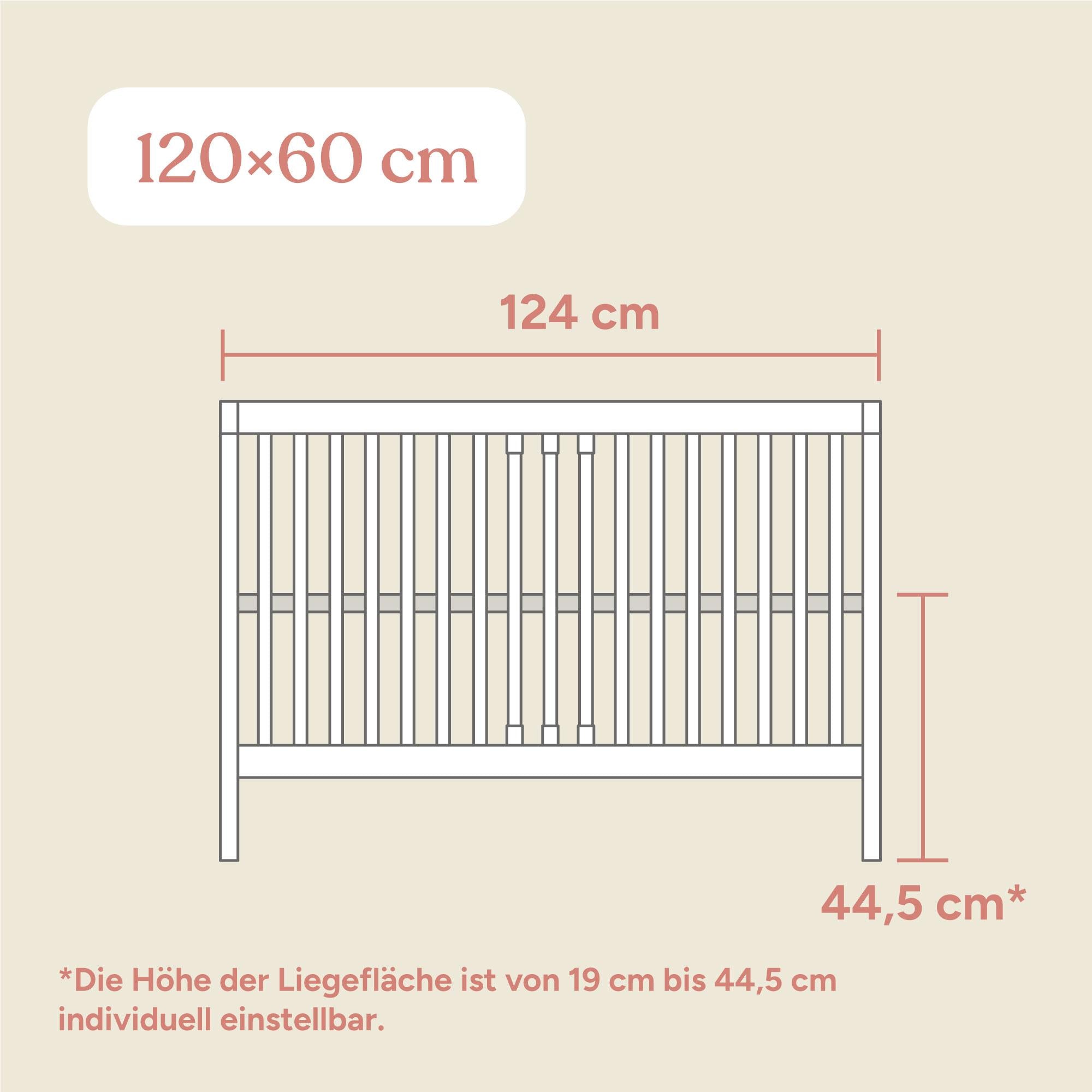 Babybett Pur | 60x120 cm | Weiß