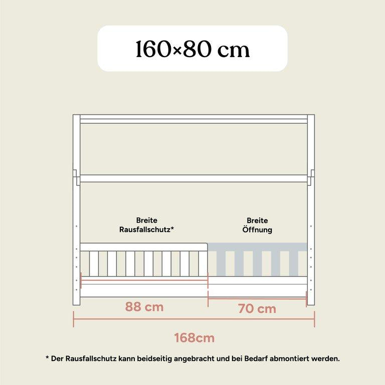 Hausbett Lille | 80x160 cm | Kiefer Natur