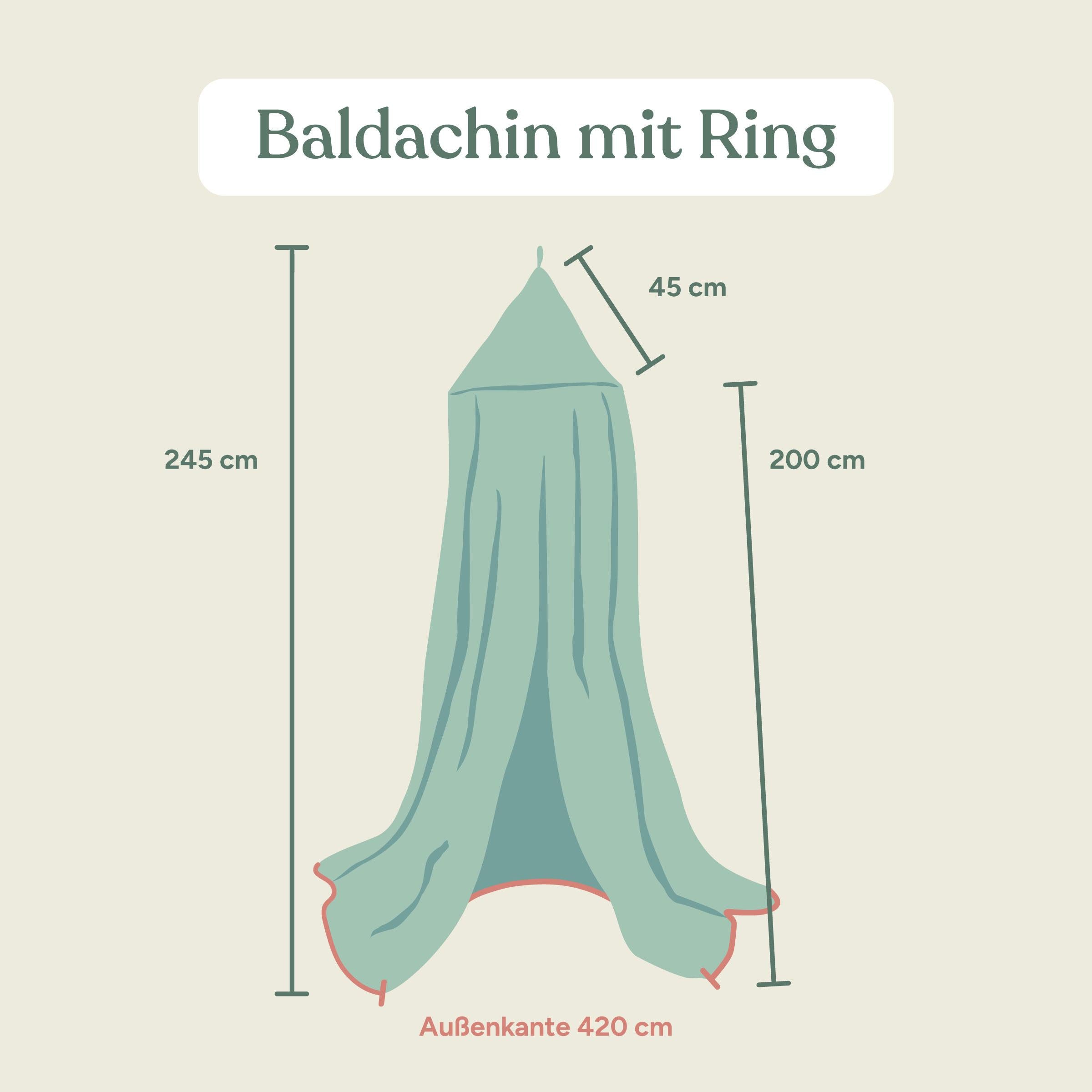 Baldachin mit Ring | Hellgrau