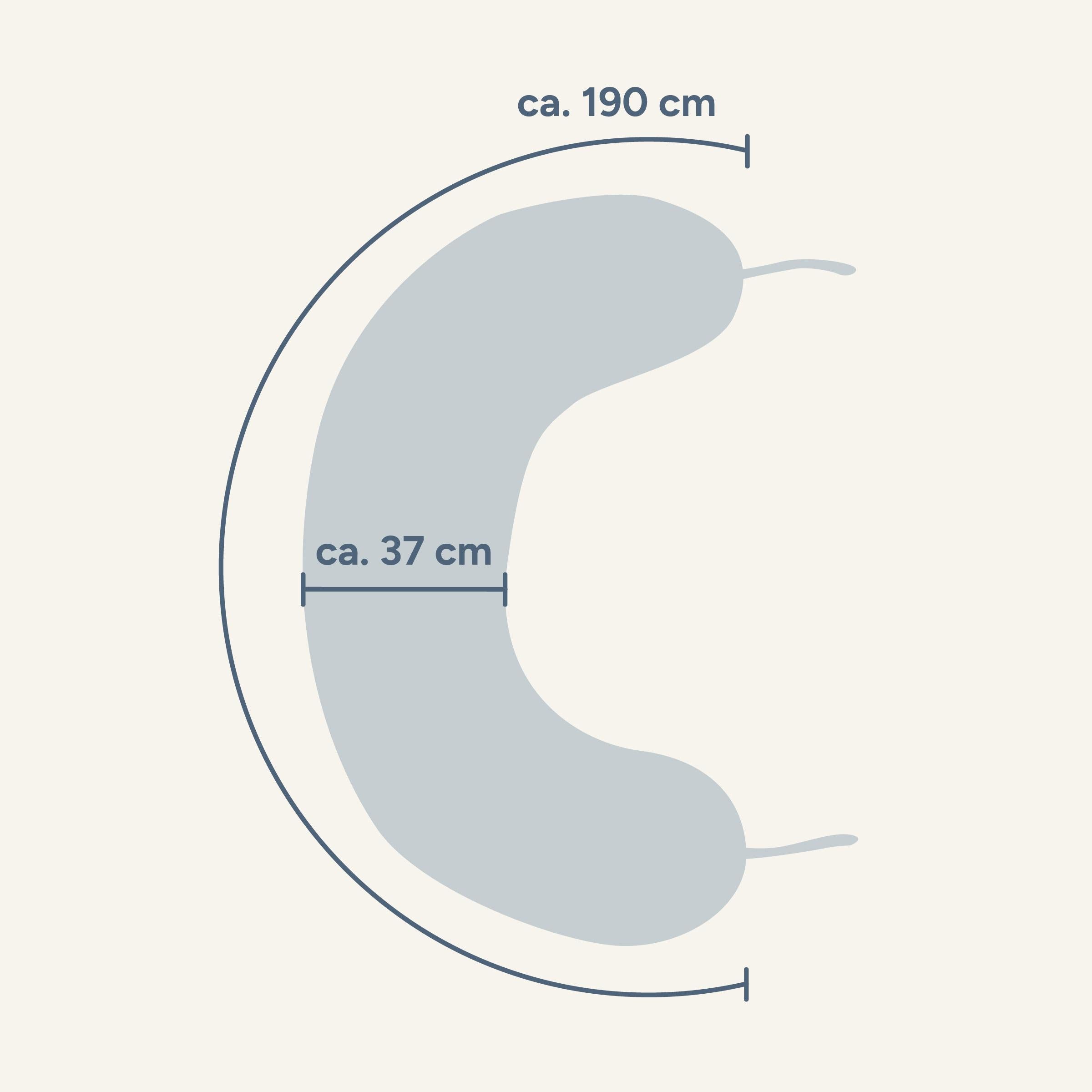 Stillkissen | Musselin Jade | 190 cm | Faserbällchen