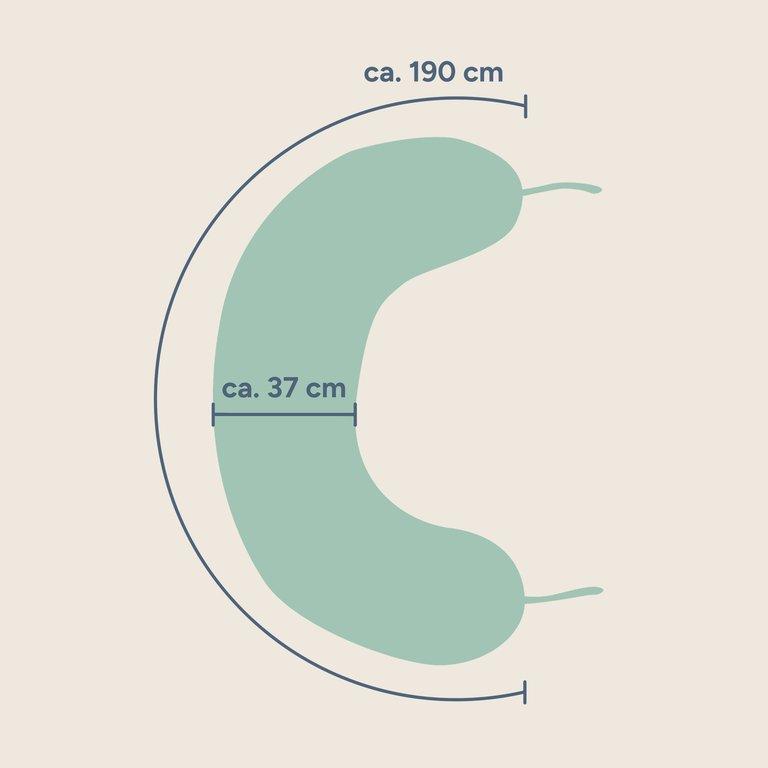 Stillkissen | Musselin Jade | 190 cm | Mikroperlen