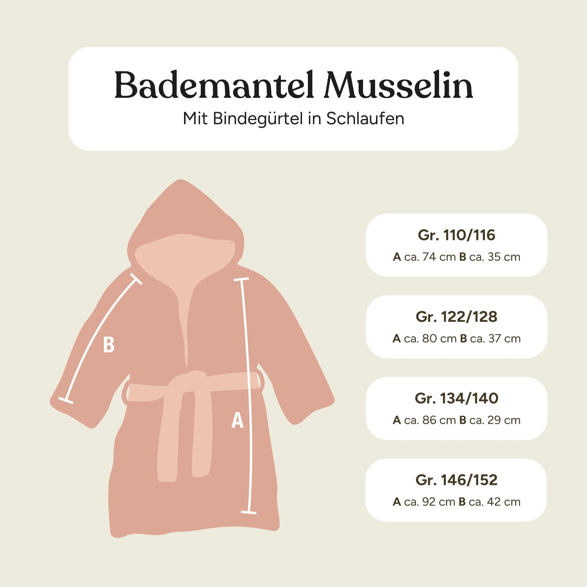 Bademantel Musselin | Jeansblau | 74/80
