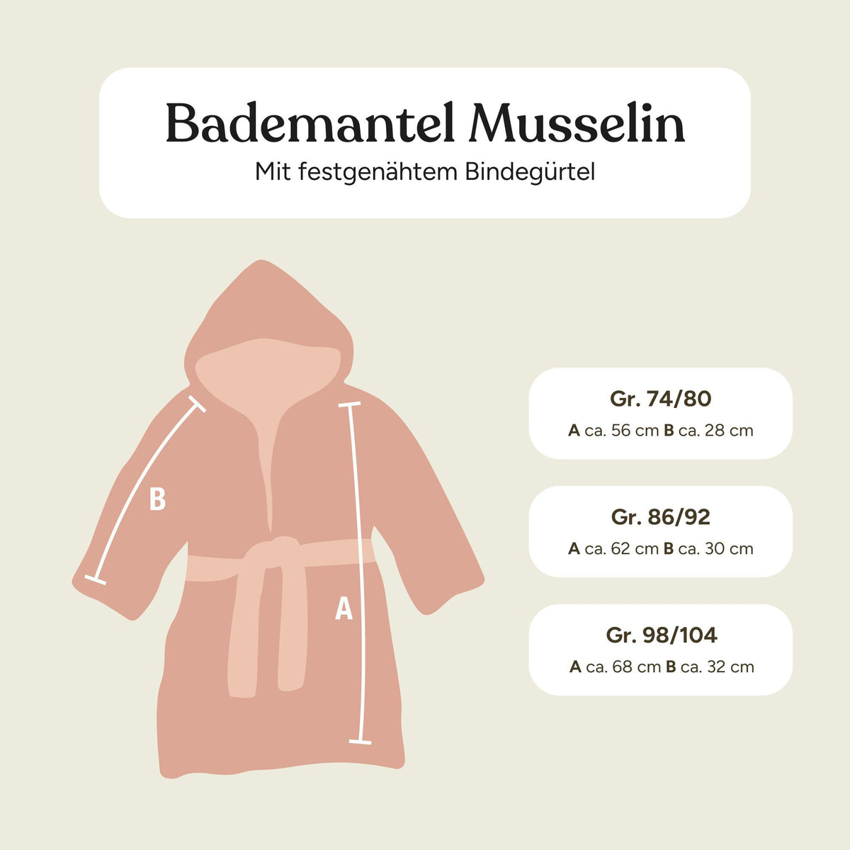 Bademantel Musselin | Jade | 86/92