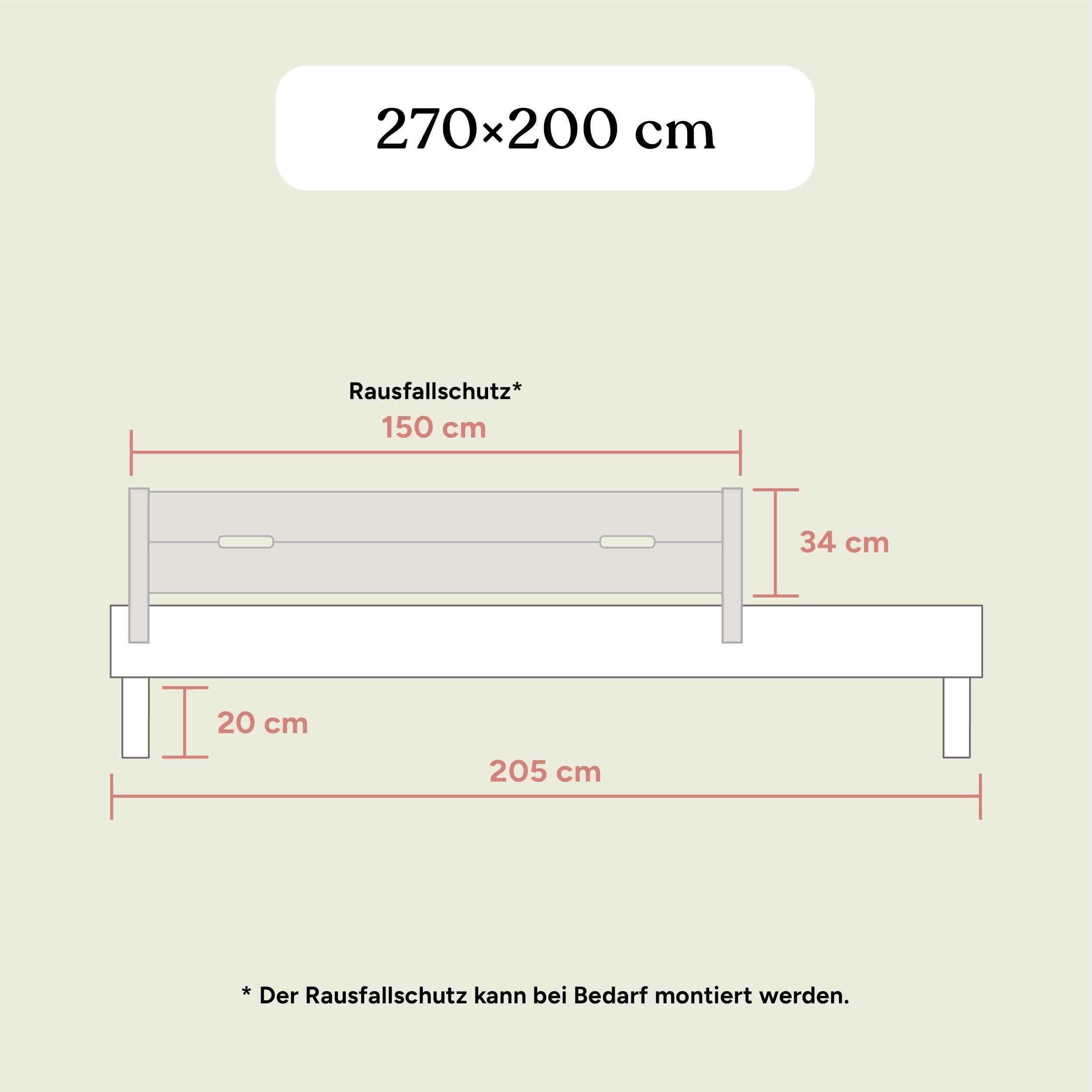 Familienbett Plano | Eiche Geölt | 270x200 cm