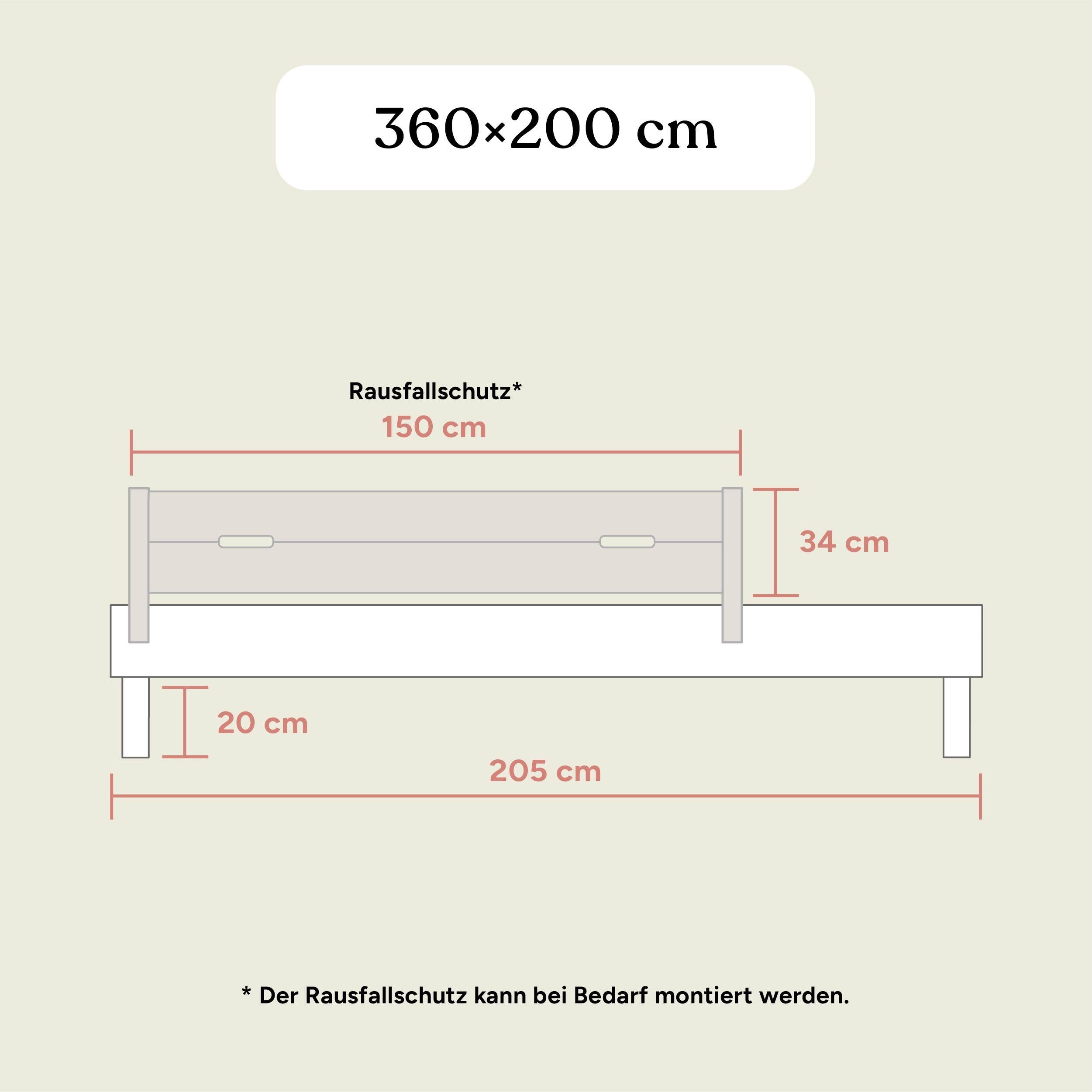 Familienbett Plano | Buche Natur | 360x200 cm