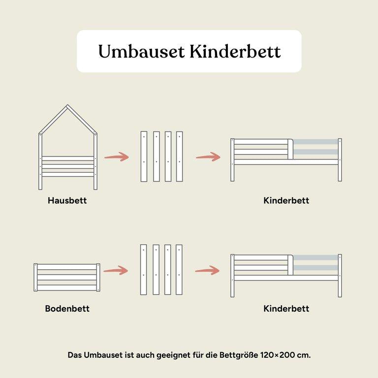 Umbauset Kinderbett Sona | Kiefer Grau
