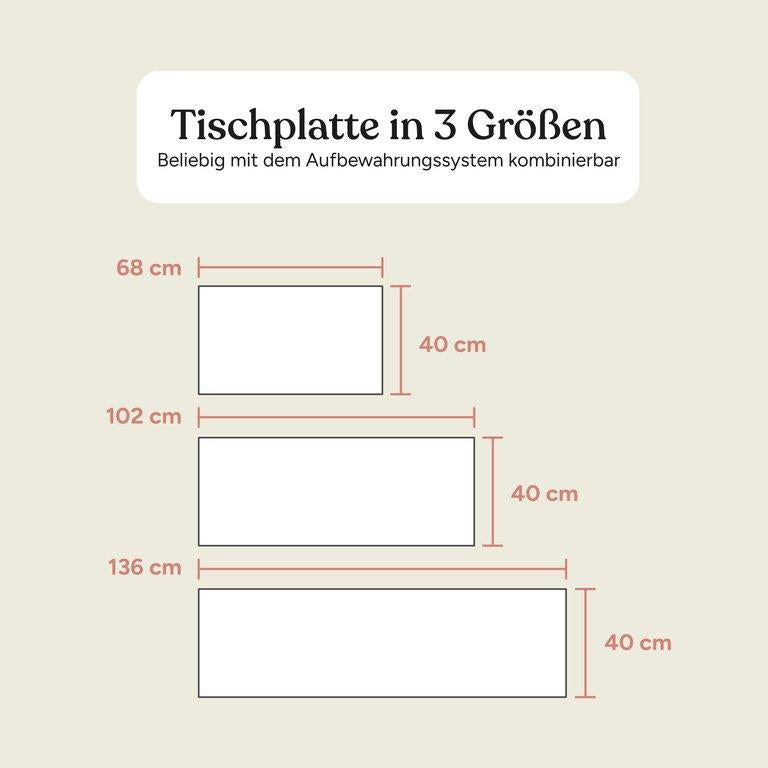 Tischplatte Aufbewahrungssystem | Buche Natur | 136 cm
