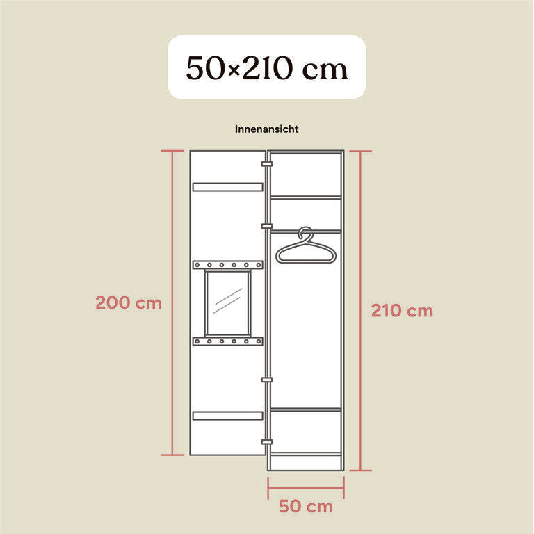 Kleiderschrank Linia | Kiefer Weiß | 50 cm