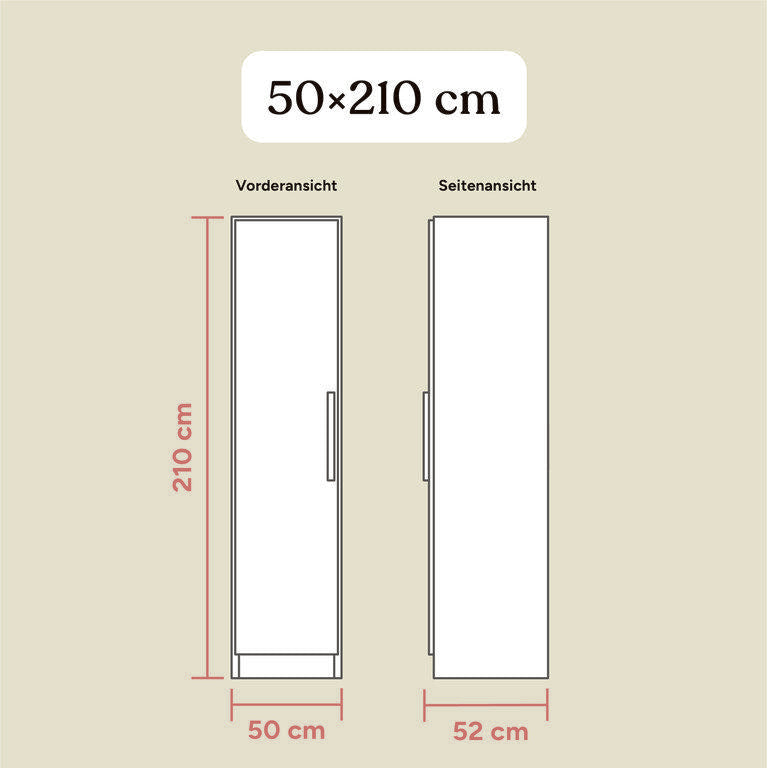 Kleiderschrank Linia | Kiefer Weiß | 50 cm
