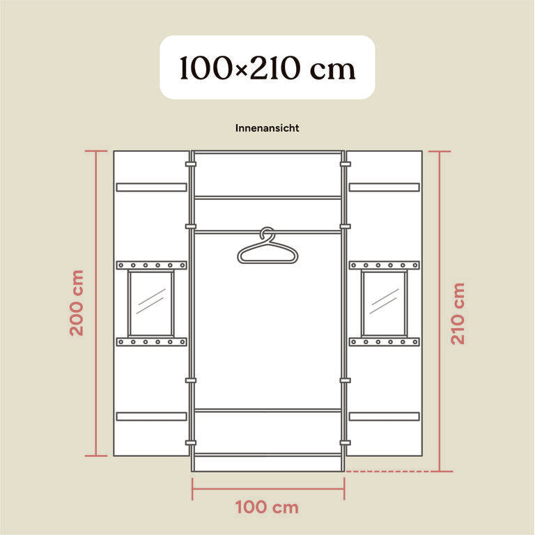 Kleiderschrank Linia | Kiefer Weiß | 100 cm