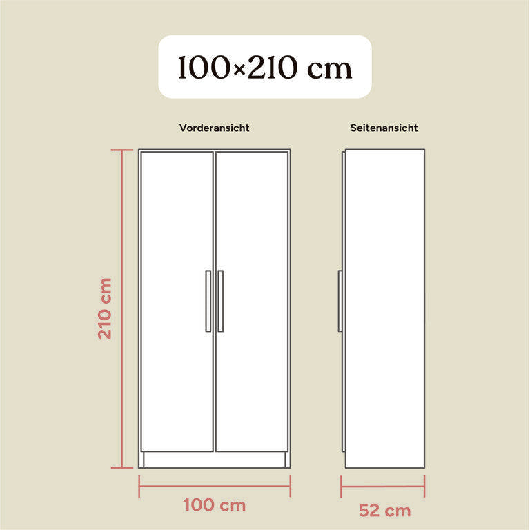 Kleiderschrank Linia | Kiefer Weiß | 100 cm