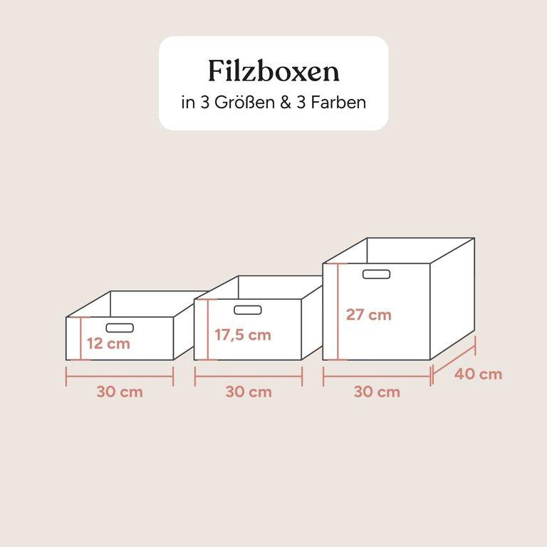 Filzbox | Grau | Klein 12 cm hoch