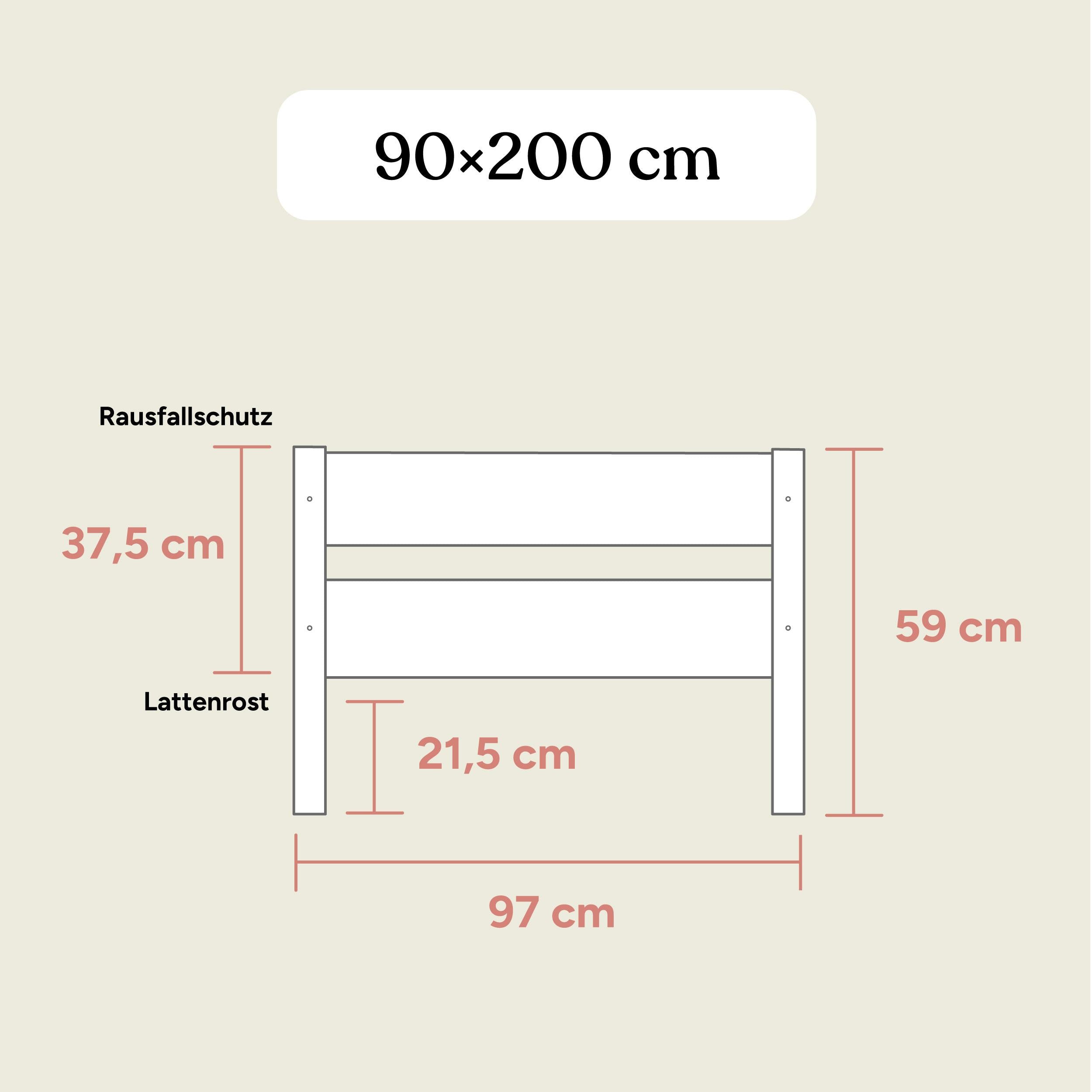 Kinderbett Nova | Buche Natur | 90x200 cm