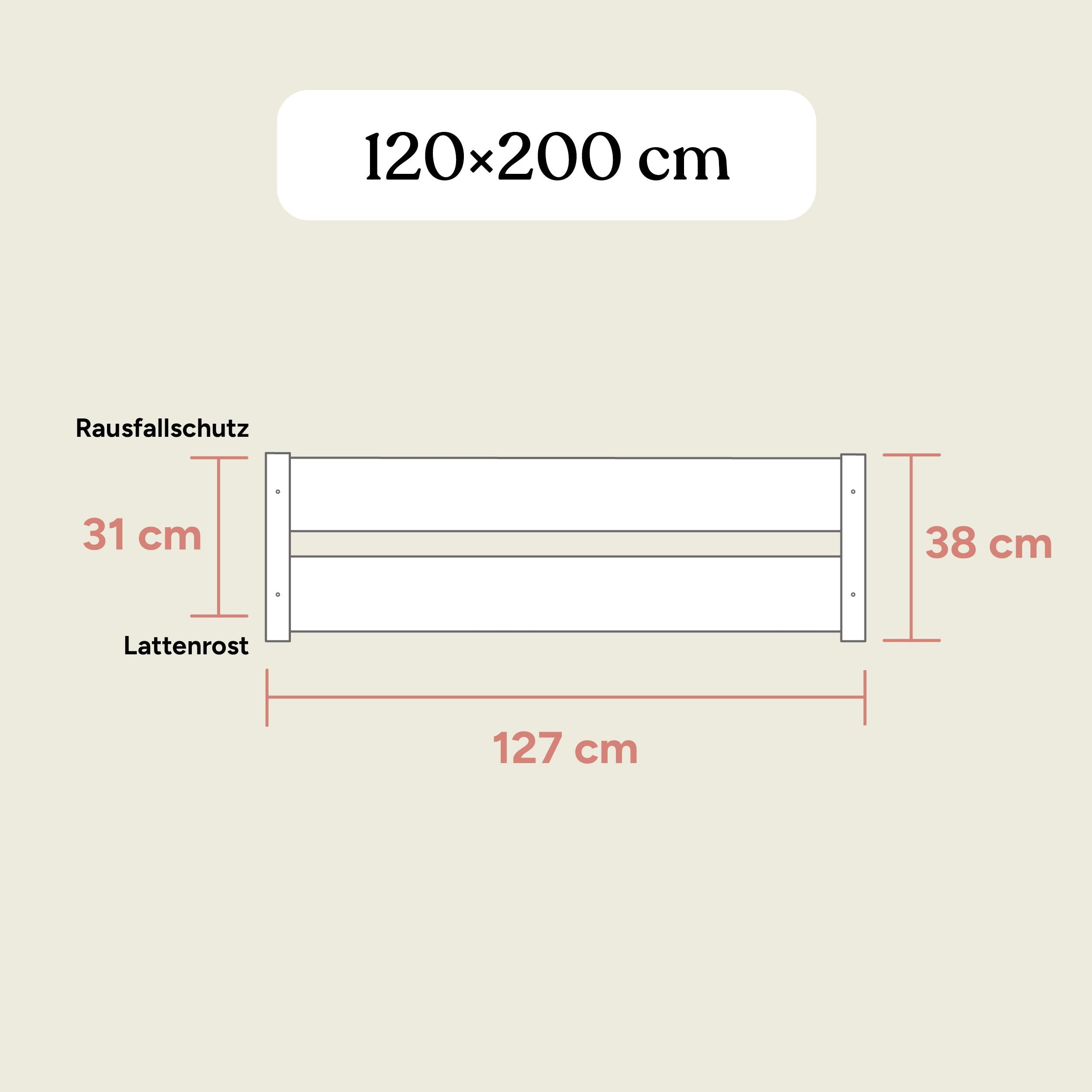 Bodenbett Nova | Buche Weiß | 120x200 cm