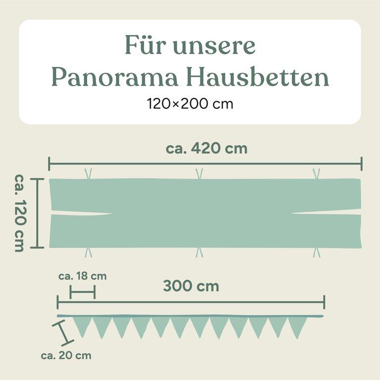 Betthimmel-Set für Panorama Hausbett | Rosé | 90x420 cm