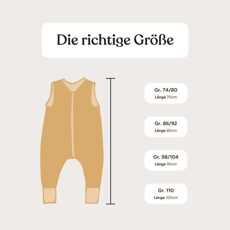 Schlafsack mit Beinen | ganzjährig | Salbei Gemustert | 70 cm