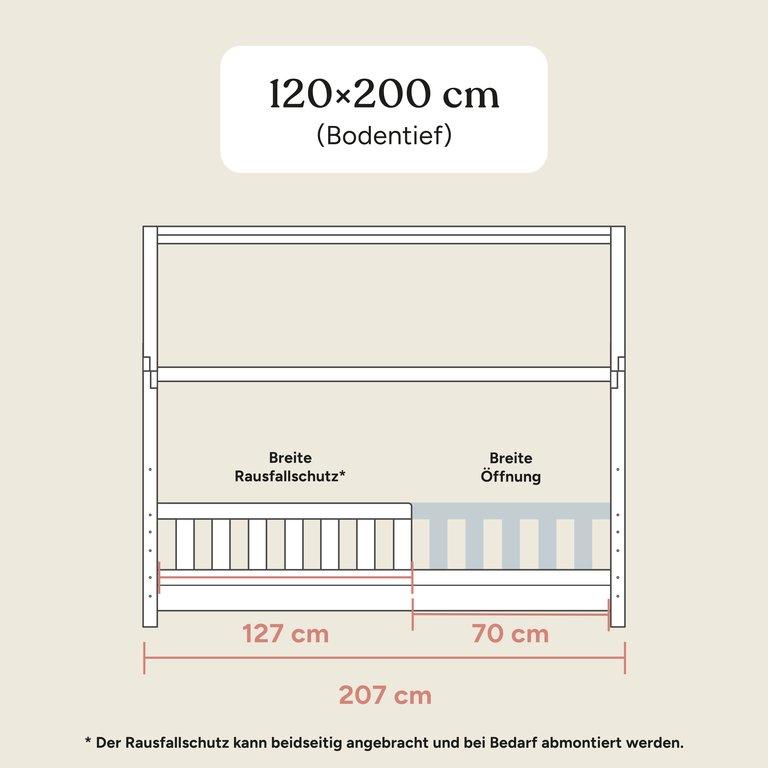 Hausbett Lille | 120x200 cm | Kiefer Weiß