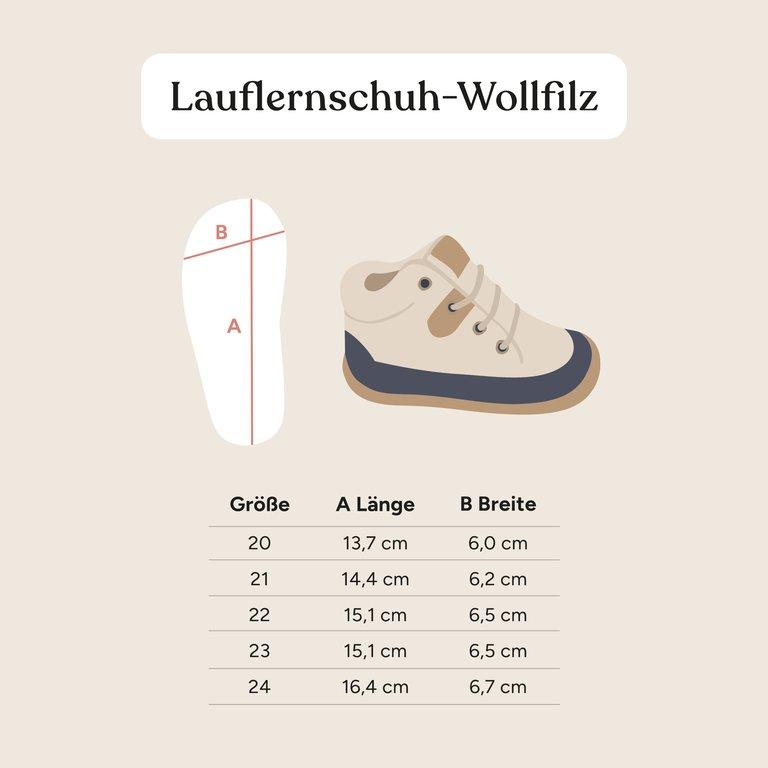 Lauflernschuh Wollfilz | Bordeaux | 20