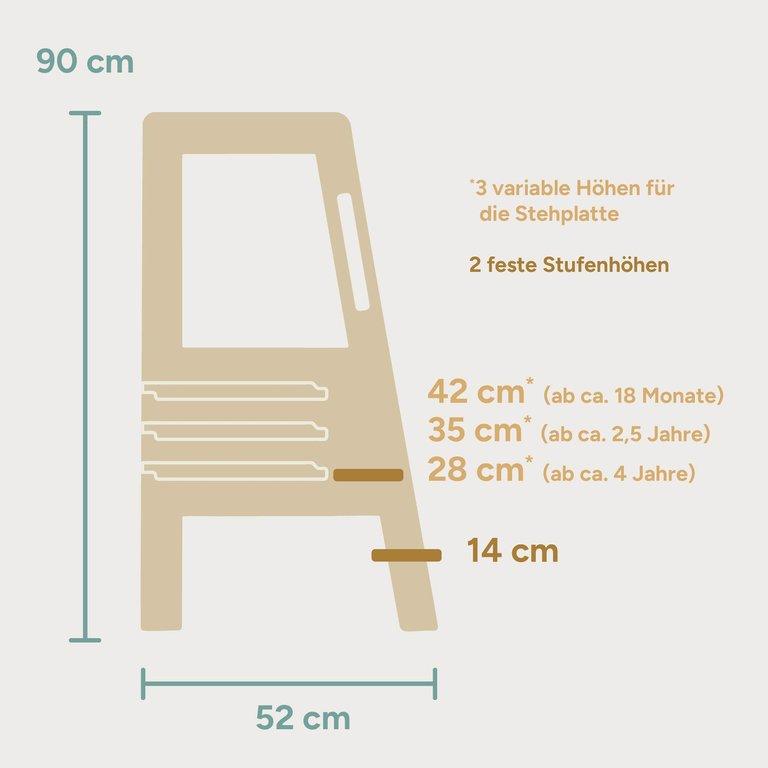 Lernturm Eiche | Transparent Lackiert