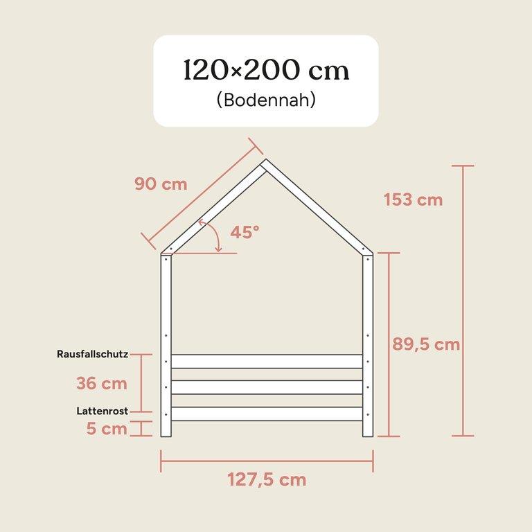 Hausbett Sona | Kiefer Weiß | 120x200 cm