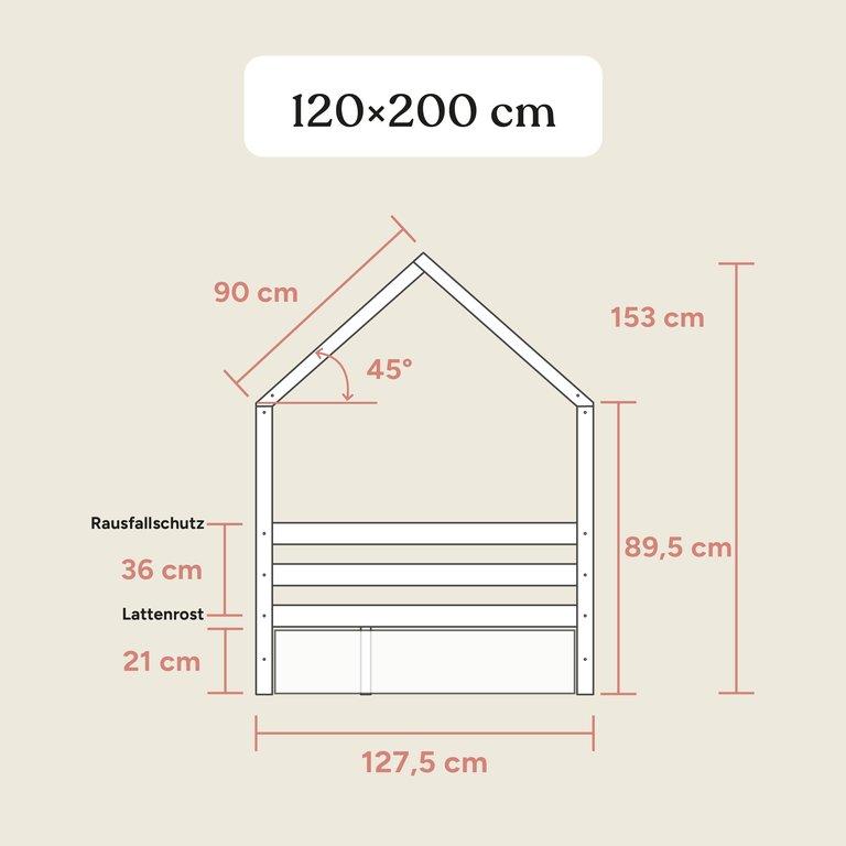 Hausbett Sona | Kiefer Weiß | 120x200 cm