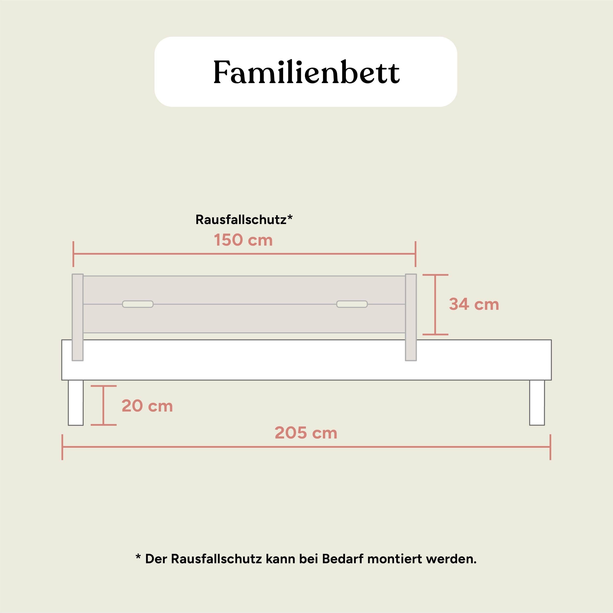 Familienbett Plano | Buche Natur | 230x200 cm