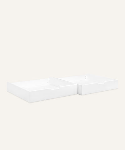 Ehrenkind Hausbett Buche B3 Doppelschubladen Weiß.