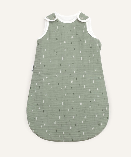 Ehrenkind Musselin Babyschlafsack Jade Tropfen.