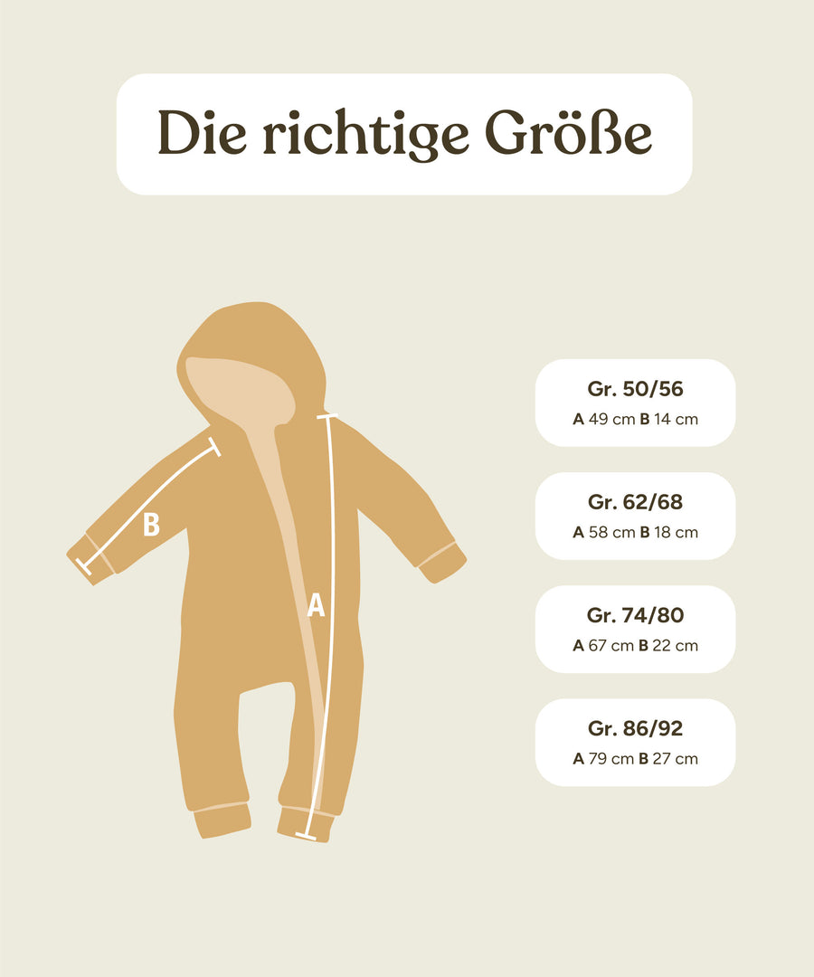 Größenauswahl Hilfe Wollfleeceoverall.