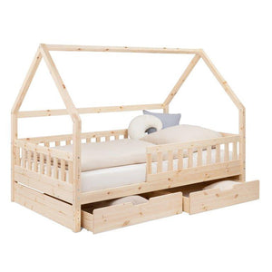Hausbett mit 2 Schubladen
