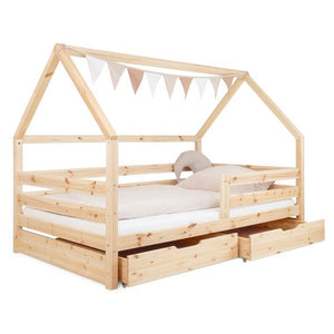 Hausbett mit Doppelschublade