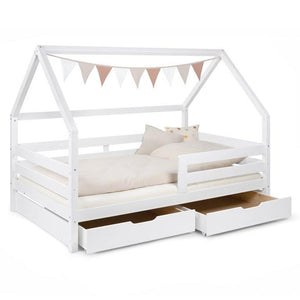 Hausbett mit Doppelschublade