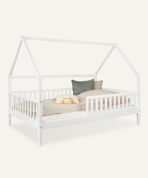 Hausbett Buche 200x120 cm weiß.