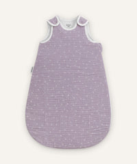 Musselin Babyschlafsack ganzjährig Flieder Pusteblume.