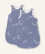 Jeansblau Gemustert