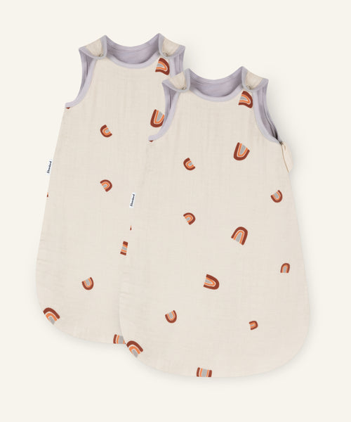 Babyschlafsack Musselin Natur Regenbogen