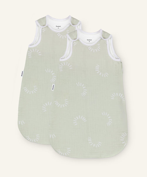 Babyschlafsack Musselin Salbei Gemustert