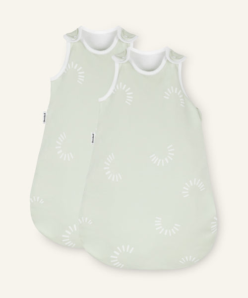 2er Bundle Ehrenkind Baby-ganzjahresschlafsack rund salbei gemustert.