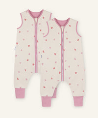 2er Bundle Ehrenkind Baby-Sommerschlafsack  mit Beinen Natur Herzen