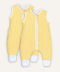2er Bundle Ehrenkind Sommerschlafsack  mit Beinen in Vanille mit Pusteblumen.