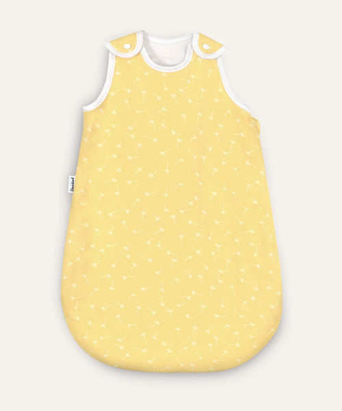 Ehrenkind Baby-Sommerschlafsack in Vanille mit Pusteblumen.
