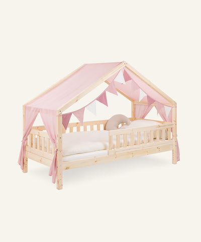 Ehrenkind Betthimmel-Set in Rosé für das Panorama Hausbett.