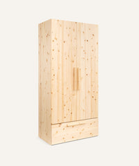 Ehrenkind Kleiderschrank Linia Kiefer 100cm Basis-Set mit Rollschublade.
