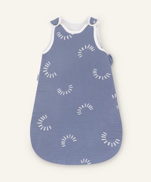 Ehrenkind Musselin Sommerschlafsack Jeansblau Gemustert.