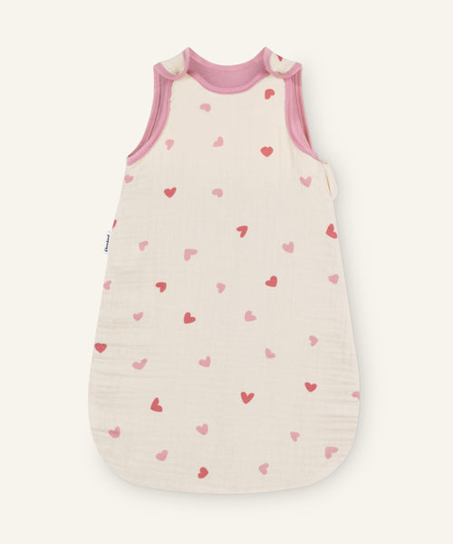 Ehrenkind Musselin Sommerschlafsack Natur Herzen.