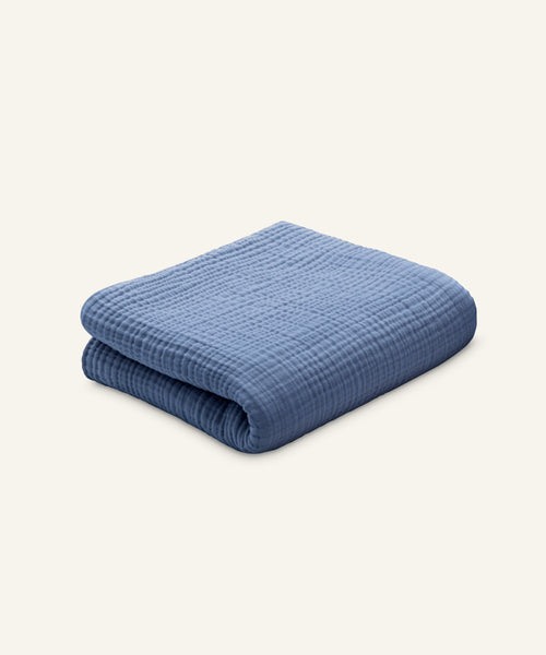 Ehrenkind Tagesdecke Musselin Jeansblau