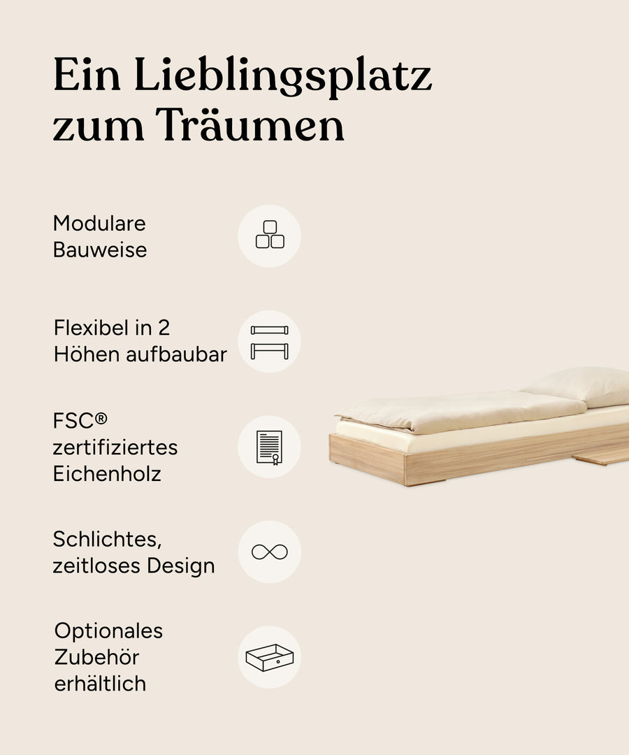 Ehrenkind Einzelbett Plano Eiche 90x200 Vorteile.